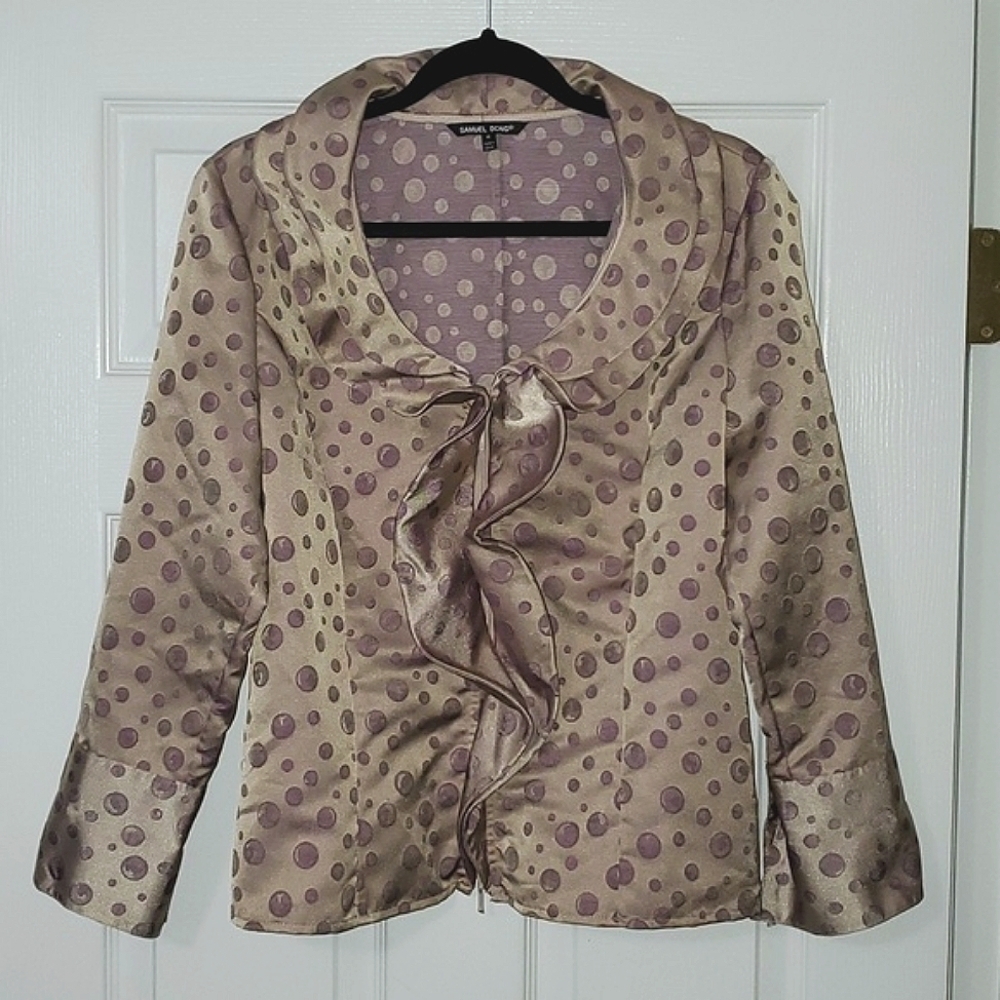 Samuel Dong Wired Ruffle Blouse Size Medium